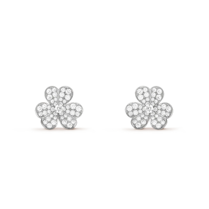 [Ornora Jewelry]FRIVOLE SILVER FLOWER DIAMOND EARRINGS