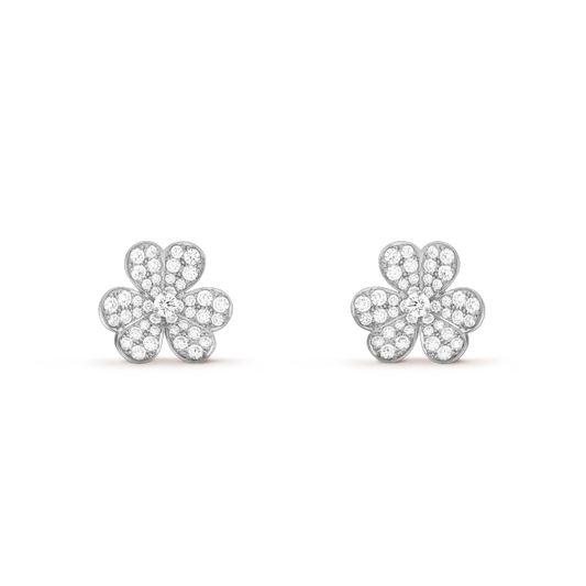 [Ornora Jewelry]FRIVOLE SILVER FLOWER DIAMOND EARRINGS