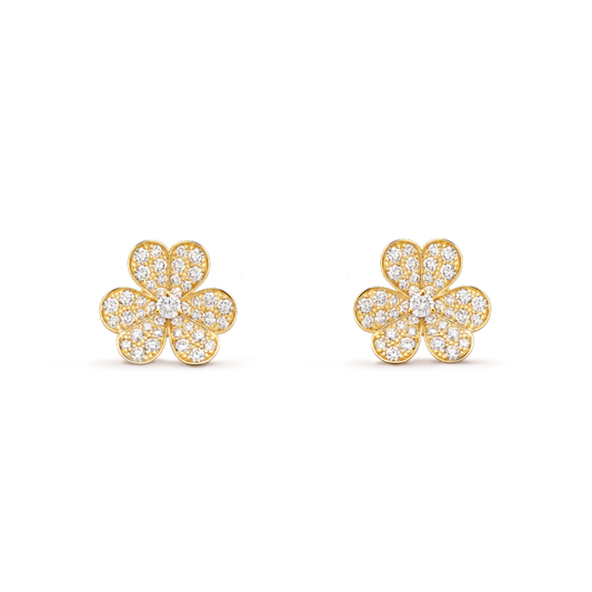 [Ornora Jewelry]FRIVOLE GOLD FLOWER DIAMOND EARRINGS