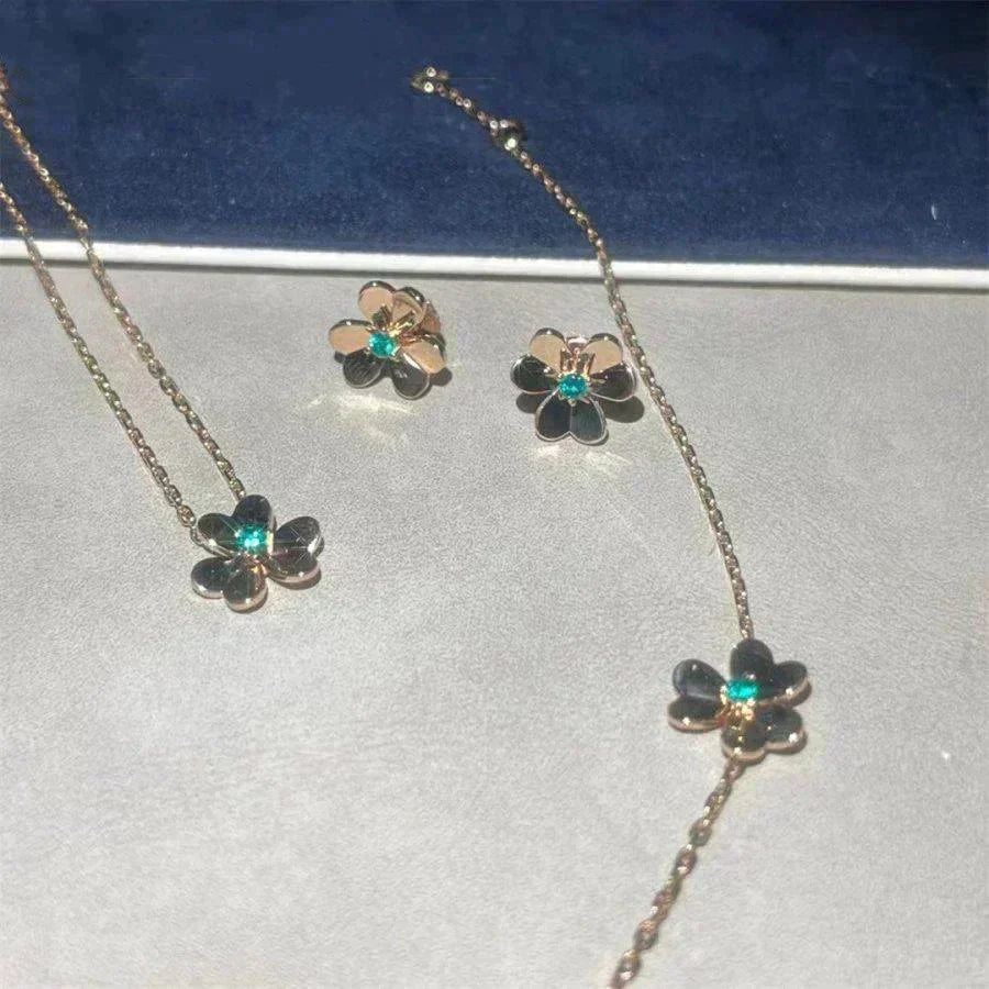 [Ornora Jewelry]FRIVOLE  FLOWER MALACHITE EARRINGS