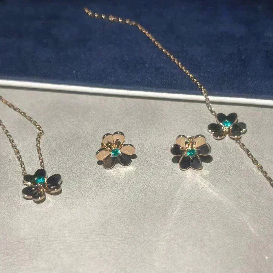 [Ornora Jewelry]FRIVOLE  FLOWER MALACHITE EARRINGS