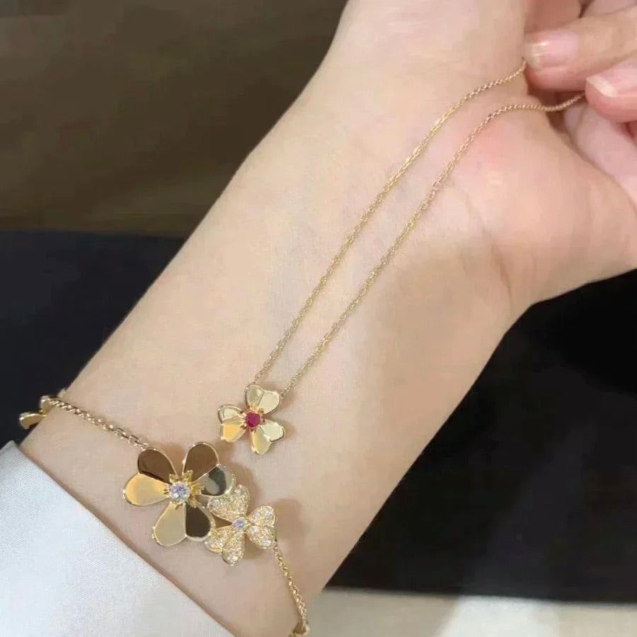 [Ornora Jewelry]FRIVOLE GOLD FLOWER NECKLACE