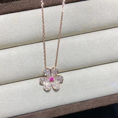 [Ornora Jewelry]FRIVOLE ROSE GOLD FLOWER DIAMOND NECKLACE