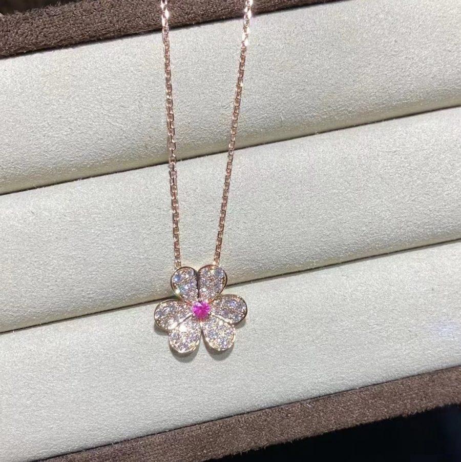 [Ornora Jewelry]FRIVOLE ROSE GOLD FLOWER DIAMOND NECKLACE