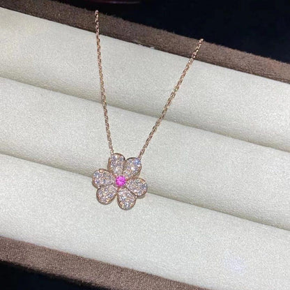 [Ornora Jewelry]FRIVOLE ROSE GOLD FLOWER DIAMOND NECKLACE