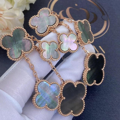 [Ornora Jewelry]CLOVER EARRINGS DARK MOP 4 MOTIFS ROSE GOLD