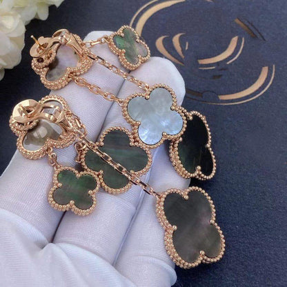 [Ornora Jewelry]CLOVER EARRINGS DARK MOP 4 MOTIFS ROSE GOLD