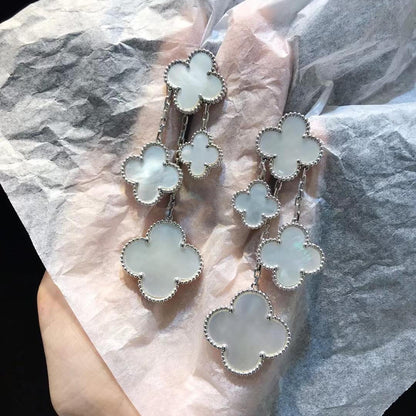 [Ornora Jewelry]CLOVER EARRINGS WHITE MOP 4 MOTIFS SILVER
