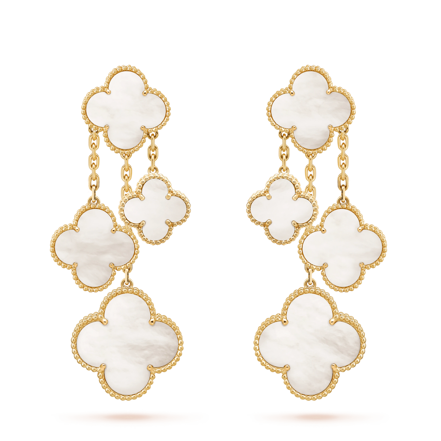 [Ornora Jewelry]CLOVER EARRINGS WHITE MOP 4 MOTIFS GOLD