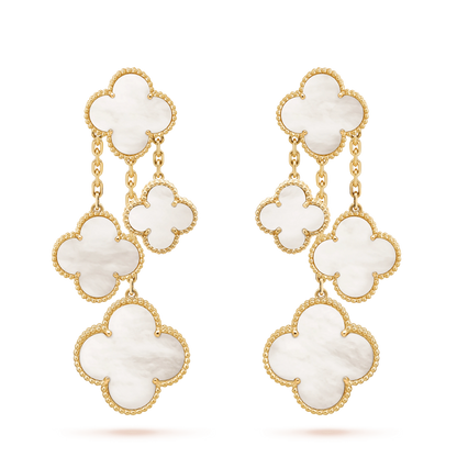[Ornora Jewelry]CLOVER EARRINGS WHITE MOP 4 MOTIFS GOLD