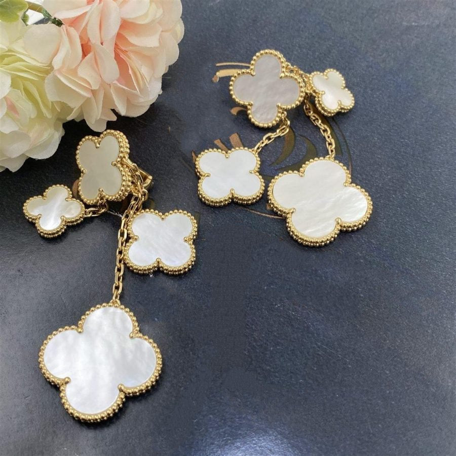 [Ornora Jewelry]CLOVER EARRINGS WHITE MOP 4 MOTIFS GOLD