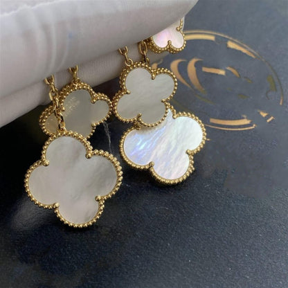 [Ornora Jewelry]CLOVER EARRINGS WHITE MOP 4 MOTIFS GOLD