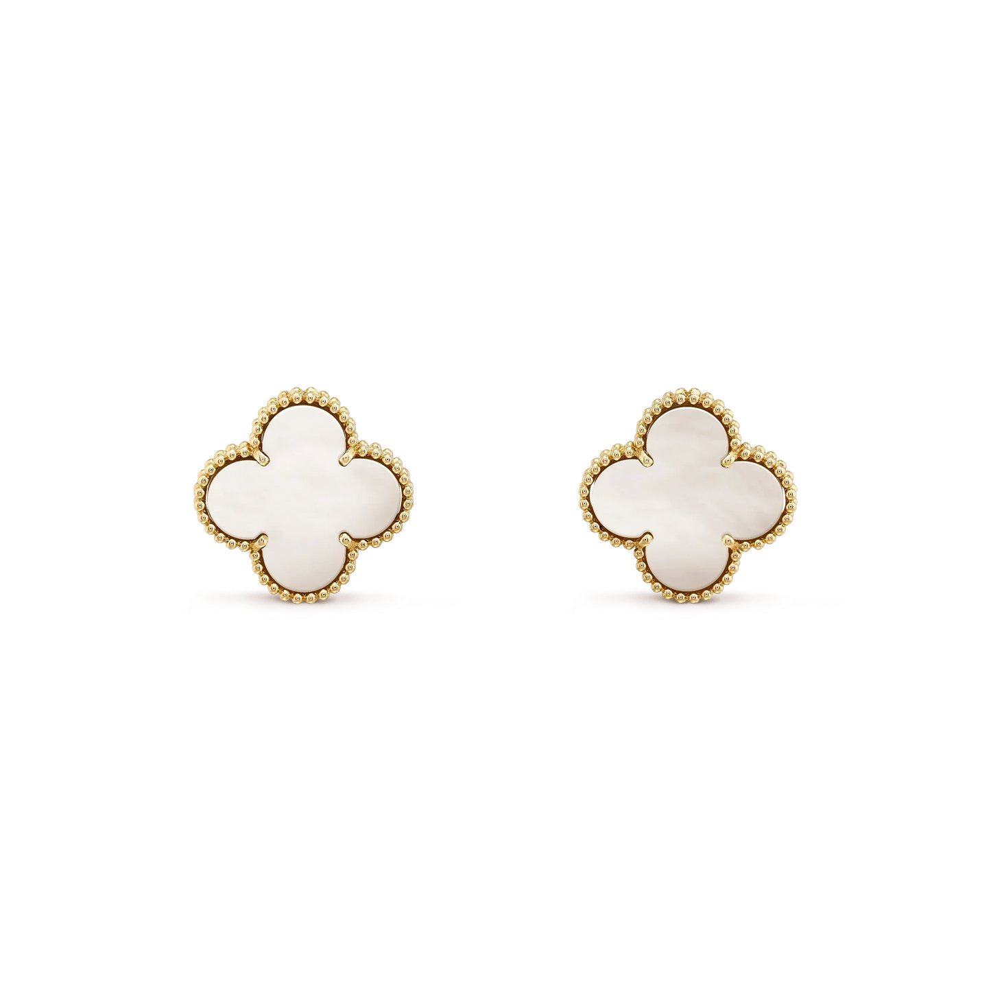 [Ornora Jewelry]CLOVER MEDIUM 1 MOTIFS  WHITE MOP STUD EARRINGS