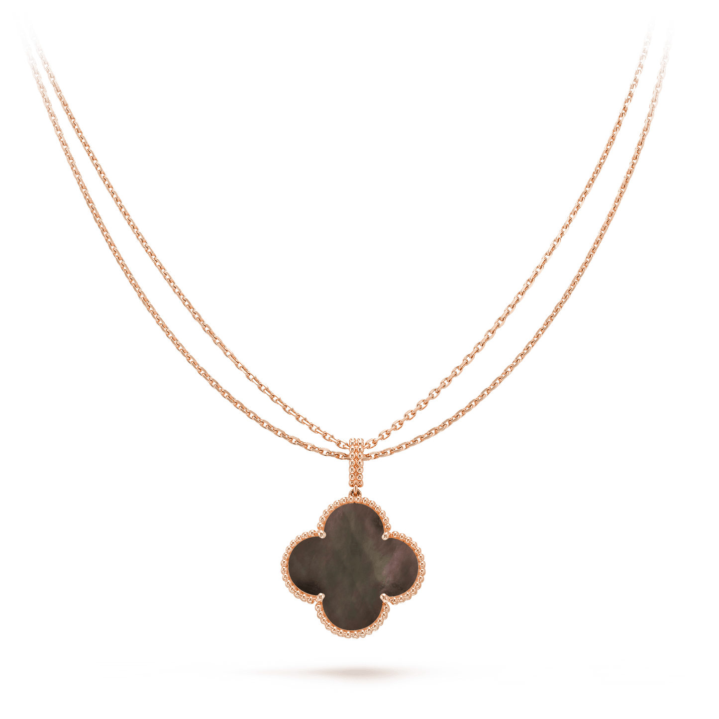 [Ornora Jewelry]CLOVER 25MM GOLD DARK MOP BIG CLOVER NECKLACE