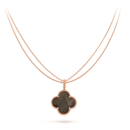 [Ornora Jewelry]CLOVER 25MM GOLD DARK MOP BIG CLOVER NECKLACE