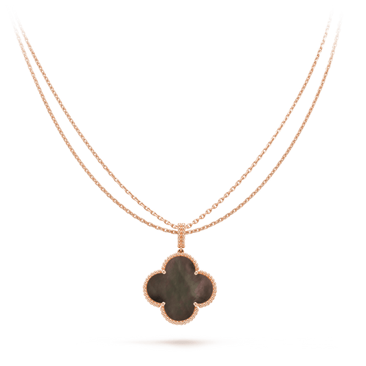 [Ornora Jewelry]CLOVER 25MM GOLD DARK MOP BIG CLOVER NECKLACE