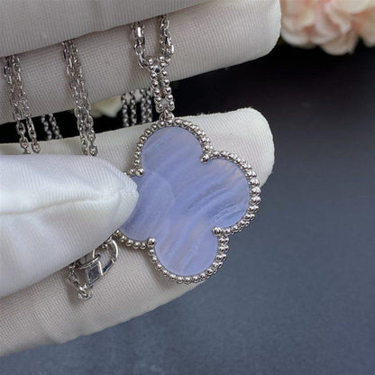 [Ornora Jewelry]CLOVER SILVER CHALCEDONY BIG CLOVER NECKLACE