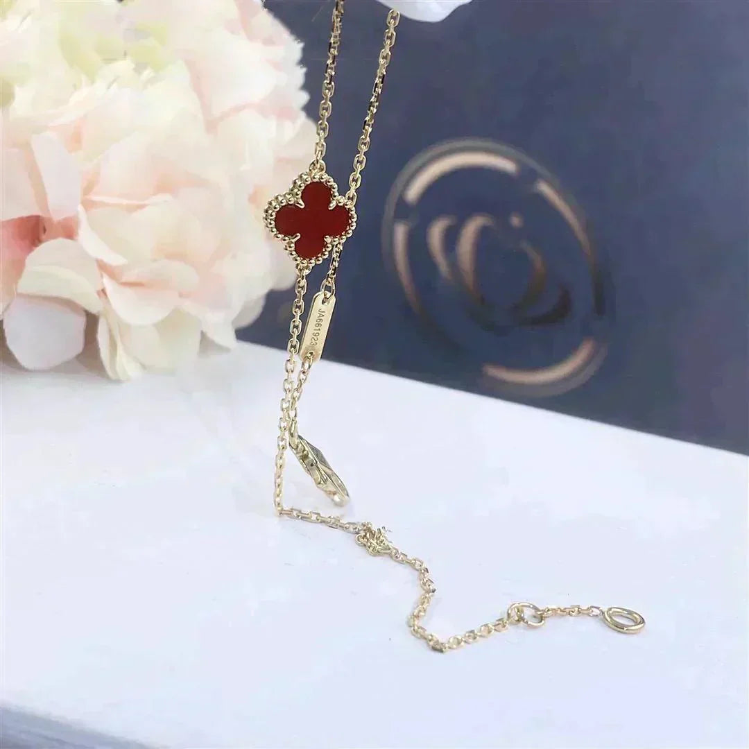 [Ornora Jewelry]CLOVER  CARNELIAN SINGLE FLOWER BRACELET