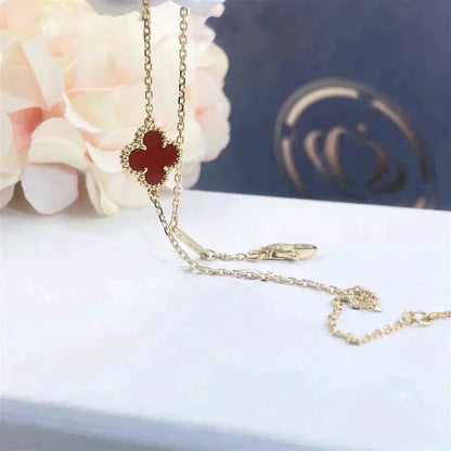[Ornora Jewelry]CLOVER  CARNELIAN SINGLE FLOWER BRACELET