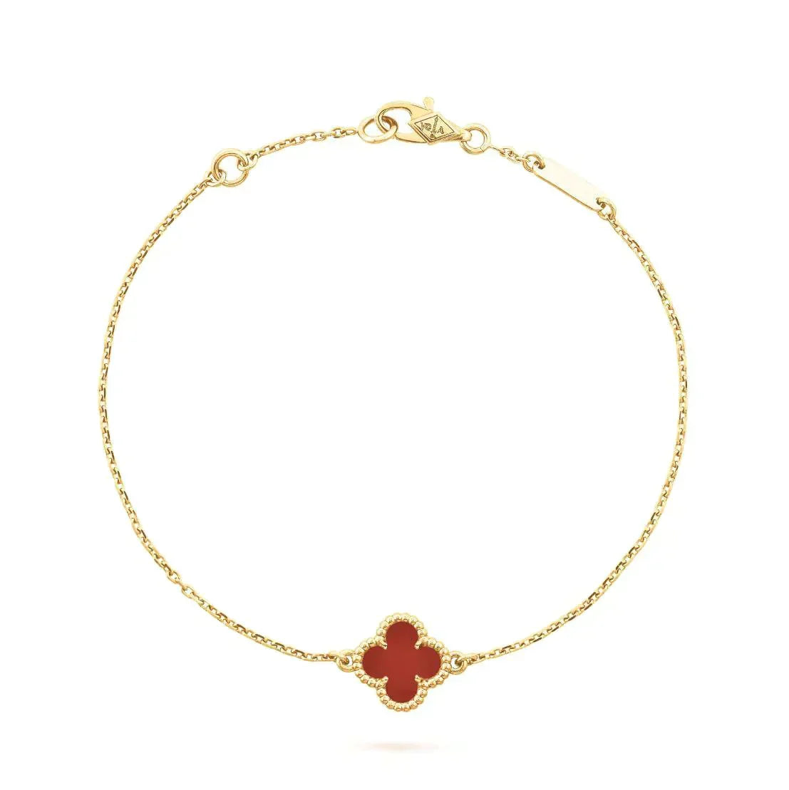 [Ornora Jewelry]CLOVER  CARNELIAN SINGLE FLOWER BRACELET