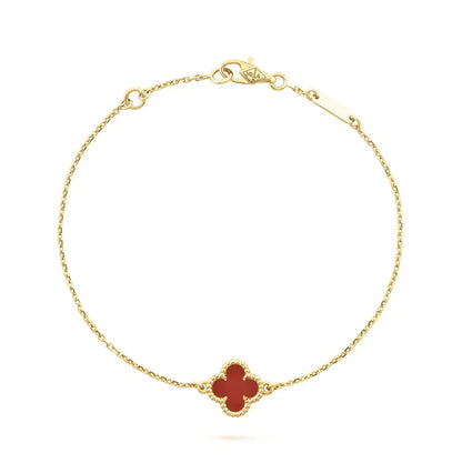 [Ornora Jewelry]CLOVER  CARNELIAN SINGLE FLOWER BRACELET