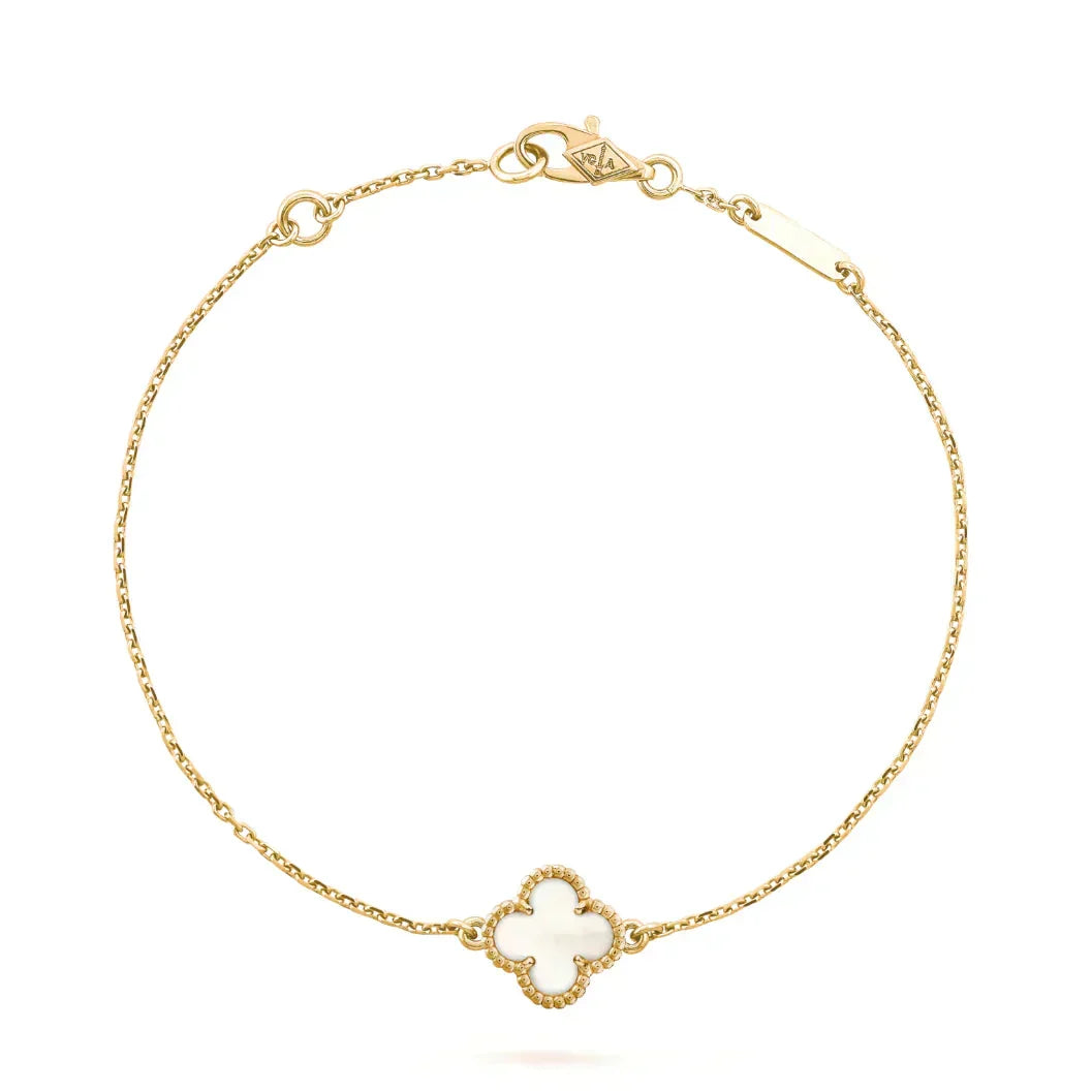 [Ornora Jewelry]CLOVER WHITE MOP SINGLE FLOWER BRACELET