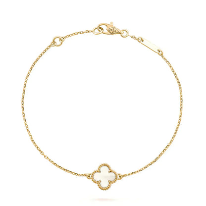 [Ornora Jewelry]CLOVER WHITE MOP SINGLE FLOWER BRACELET