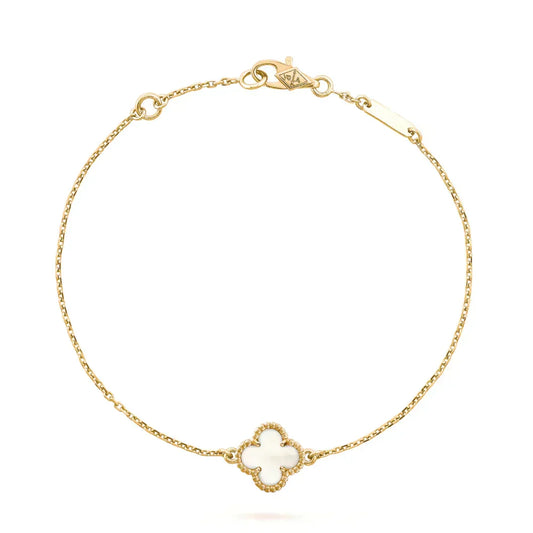 [Ornora Jewelry]CLOVER WHITE MOP SINGLE FLOWER BRACELET