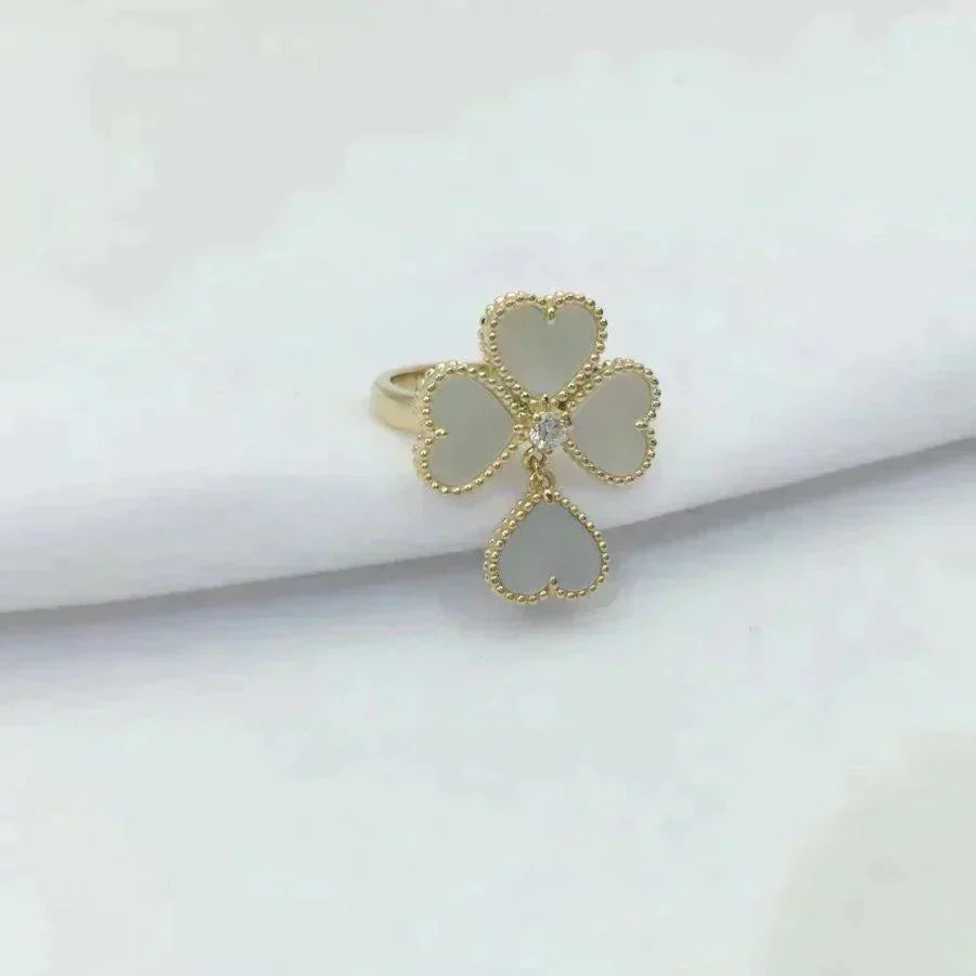 [Ornora Jewelry]SWEET CLOVER WHITE MOP RING