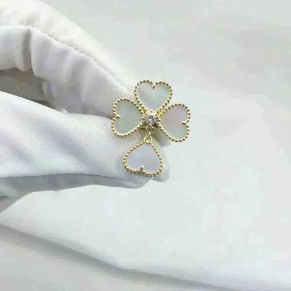 [Ornora Jewelry]SWEET CLOVER WHITE MOP RING