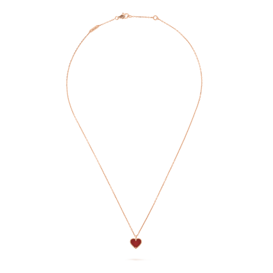 [Ornora Jewelry]SWEET CLOVER CARNELIAN HEART NECKLACE