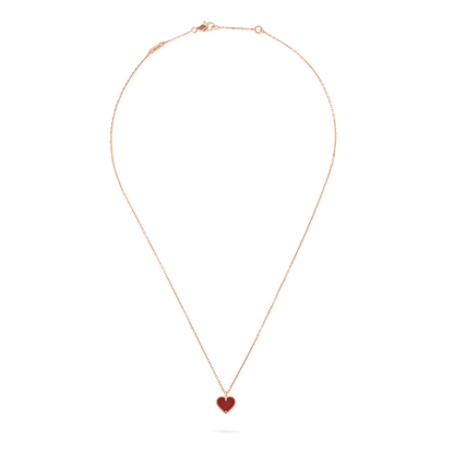 [Ornora Jewelry]SWEET CLOVER CARNELIAN HEART NECKLACE