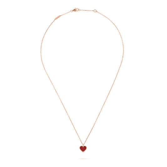 [Ornora Jewelry]SWEET CLOVER CARNELIAN HEART NECKLACE