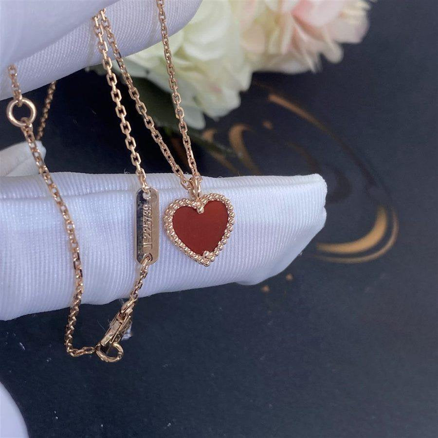 [Ornora Jewelry]SWEET CLOVER CARNELIAN HEART NECKLACE