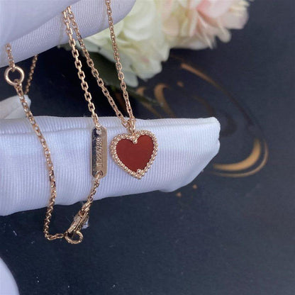 [Ornora Jewelry]SWEET CLOVER CARNELIAN HEART NECKLACE