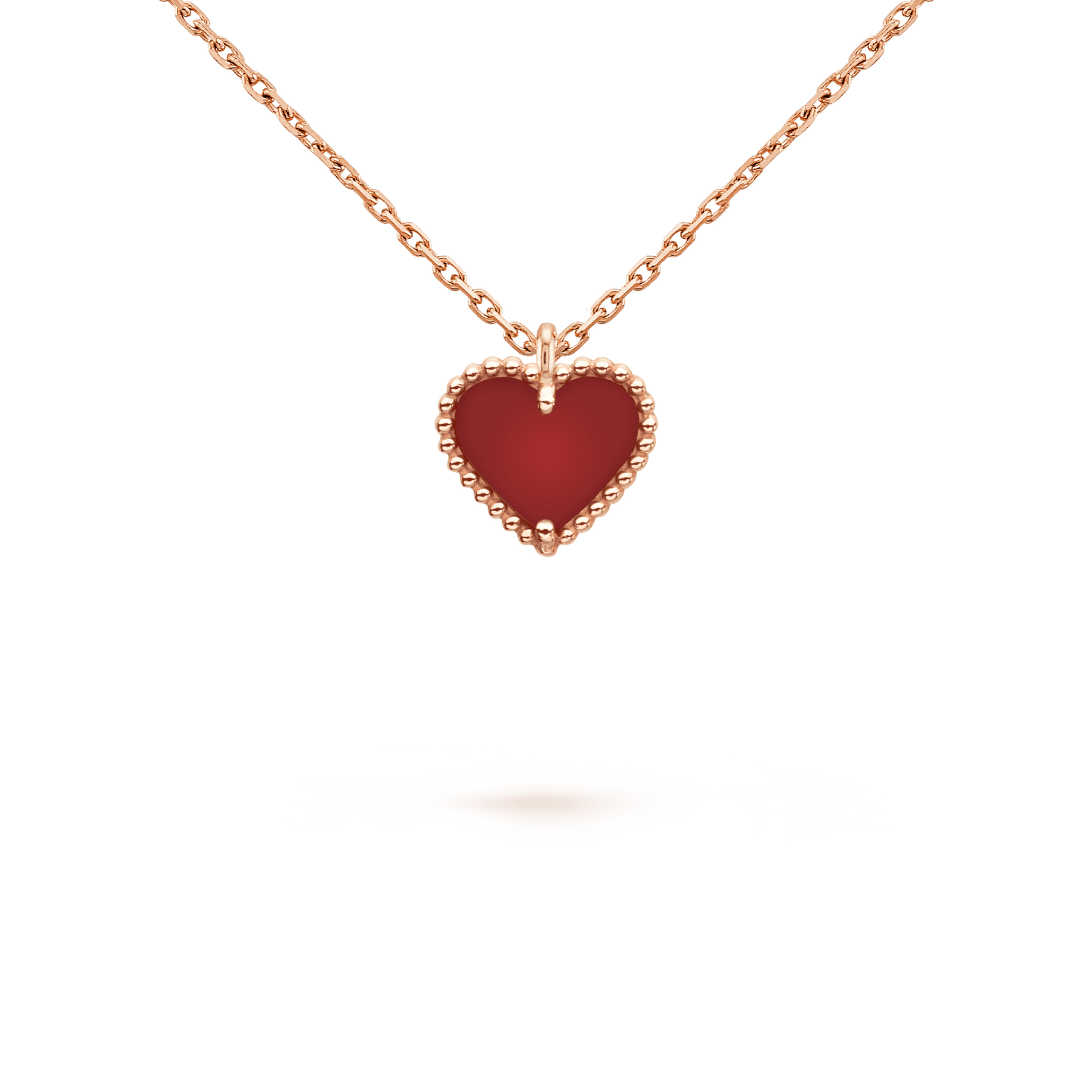 [Ornora Jewelry]SWEET CLOVER CARNELIAN HEART NECKLACE