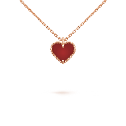 [Ornora Jewelry]SWEET CLOVER CARNELIAN HEART NECKLACE