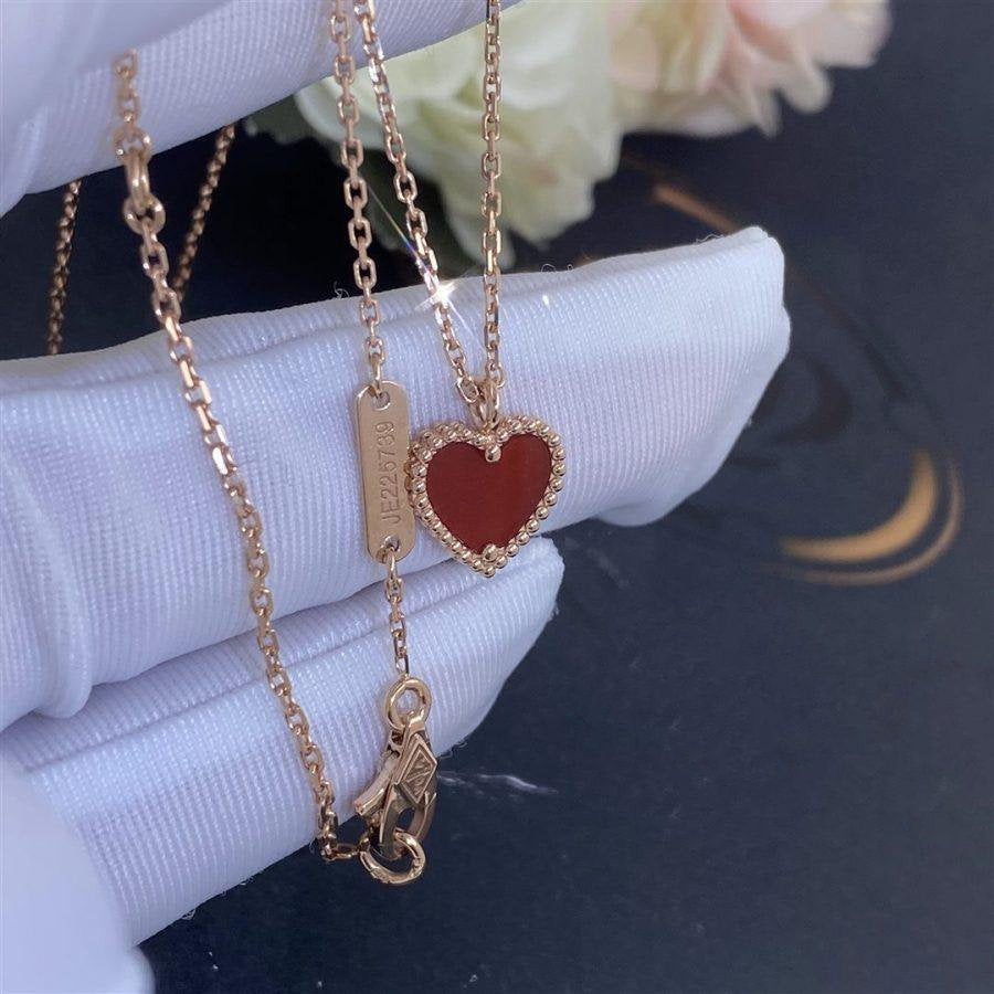 [Ornora Jewelry]SWEET CLOVER CARNELIAN HEART NECKLACE