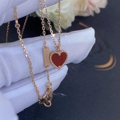[Ornora Jewelry]SWEET CLOVER CARNELIAN HEART NECKLACE