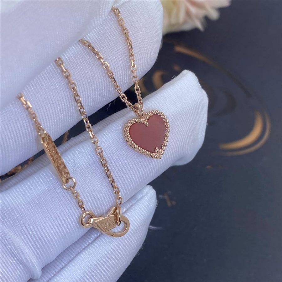 [Ornora Jewelry]SWEET CLOVER CARNELIAN HEART NECKLACE