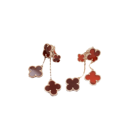 [Ornora Jewelry]CLOVER EARRINGS CARNELIAN 4 MOTIFS PINK GOLD
