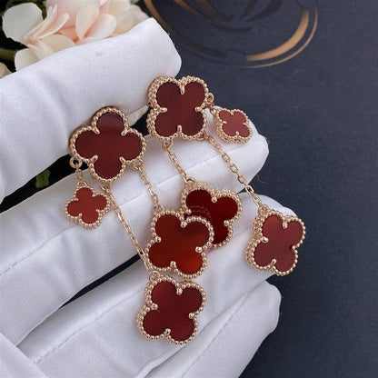[Ornora Jewelry]CLOVER EARRINGS CARNELIAN 4 MOTIFS PINK GOLD