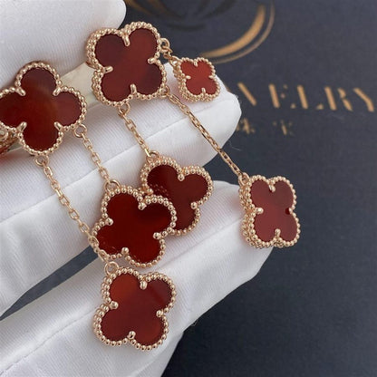 [Ornora Jewelry]CLOVER EARRINGS CARNELIAN 4 MOTIFS PINK GOLD