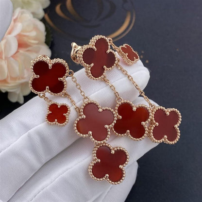 [Ornora Jewelry]CLOVER EARRINGS CARNELIAN 4 MOTIFS PINK GOLD