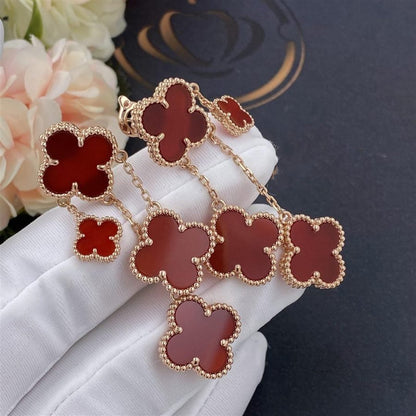 [Ornora Jewelry]CLOVER EARRINGS CARNELIAN 4 MOTIFS PINK GOLD