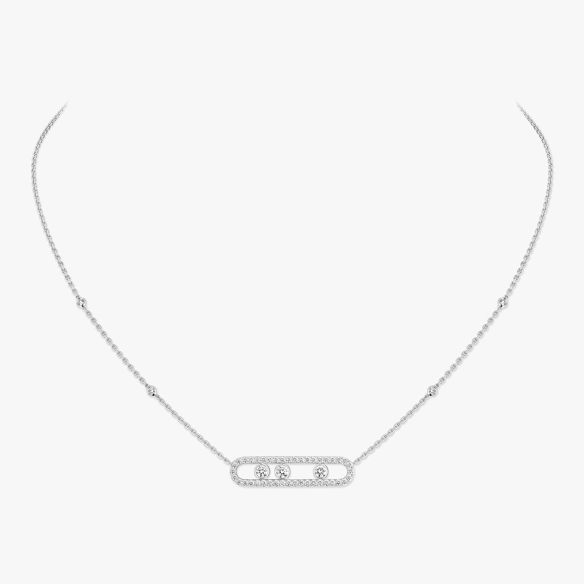 [Ornora Jewelry] Move Pave_ Rose Gold Diamond Necklace