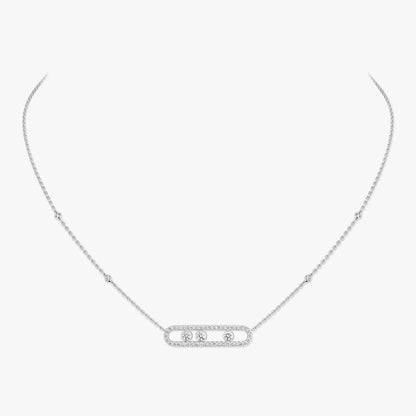 [Ornora Jewelry] Move Pave_ Rose Gold Diamond Necklace