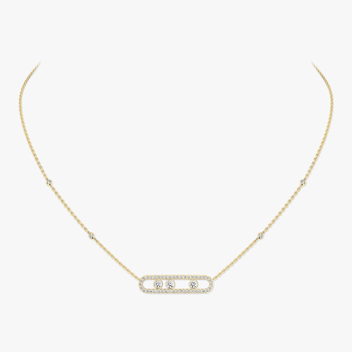 [Ornora Jewelry] Move Pave_ Rose Gold Diamond Necklace