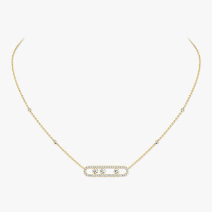 [Ornora Jewelry] Move Pave_ Rose Gold Diamond Necklace