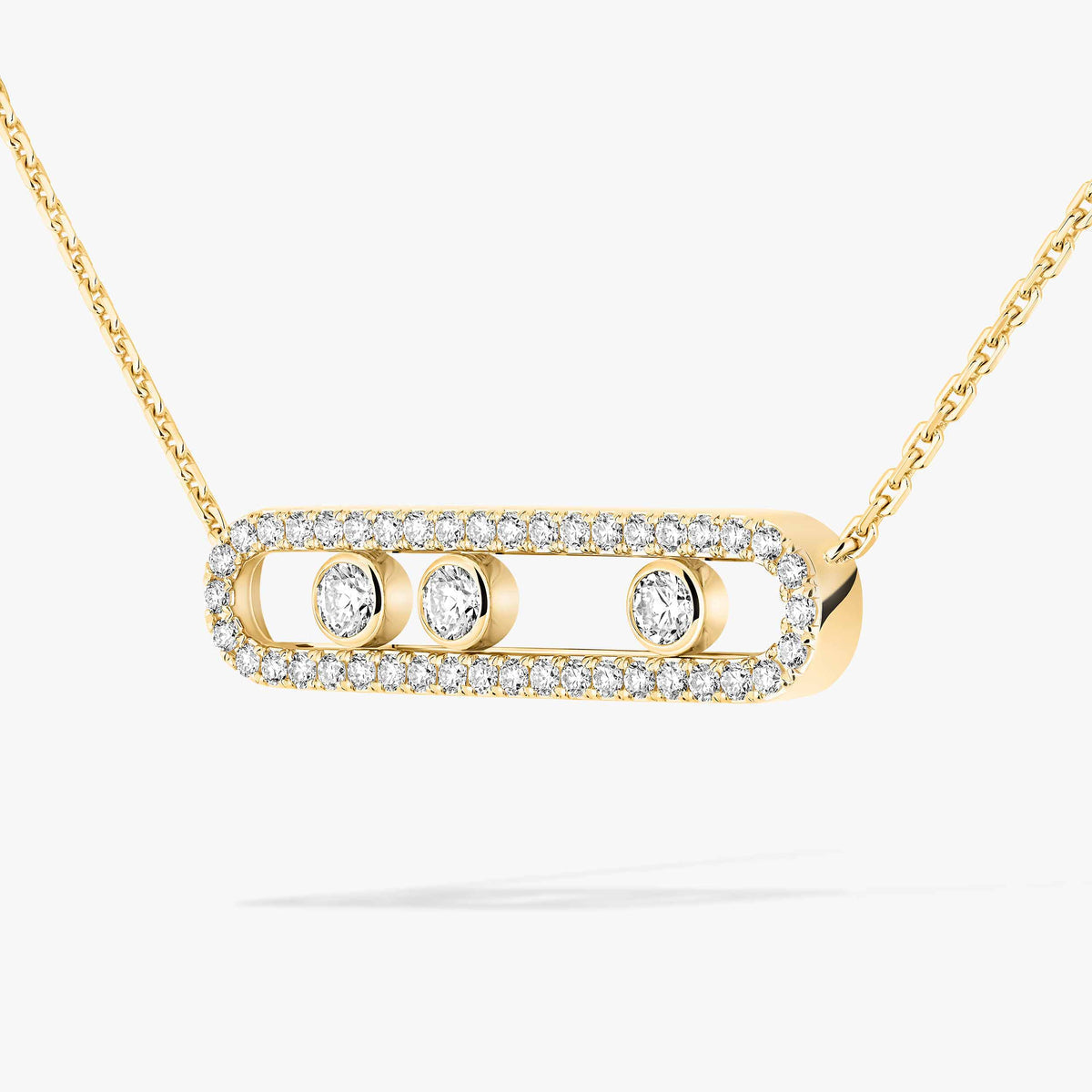 [Ornora Jewelry] Move Pave_ Rose Gold Diamond Necklace
